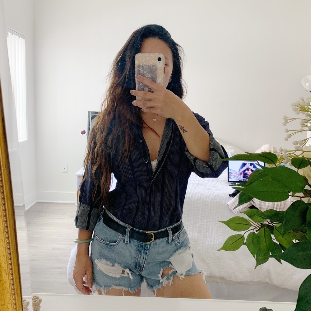 Oversized button down blouse
